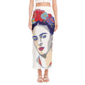Magdalena Carmen Frida Kahlo Print Side Slit Maxi Skirt