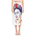 Magdalena Carmen Frida Kahlo Print Side Slit Midi Skirt