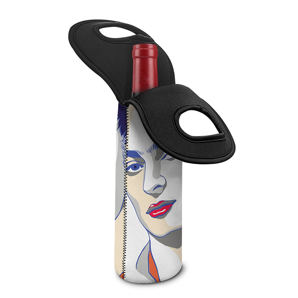 Magdalena Carmen Frida Kahlo Print Single Neoprene Wine Tote