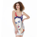Magdalena Carmen Frida Kahlo Print Sleeveless Bodycon Dress