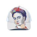 Magdalena Carmen Frida Kahlo Print White Mesh Trucker Cap