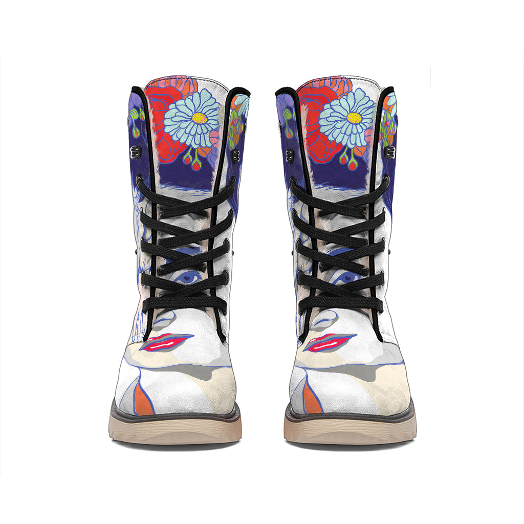 Magdalena Carmen Frida Kahlo Print Winter Boots