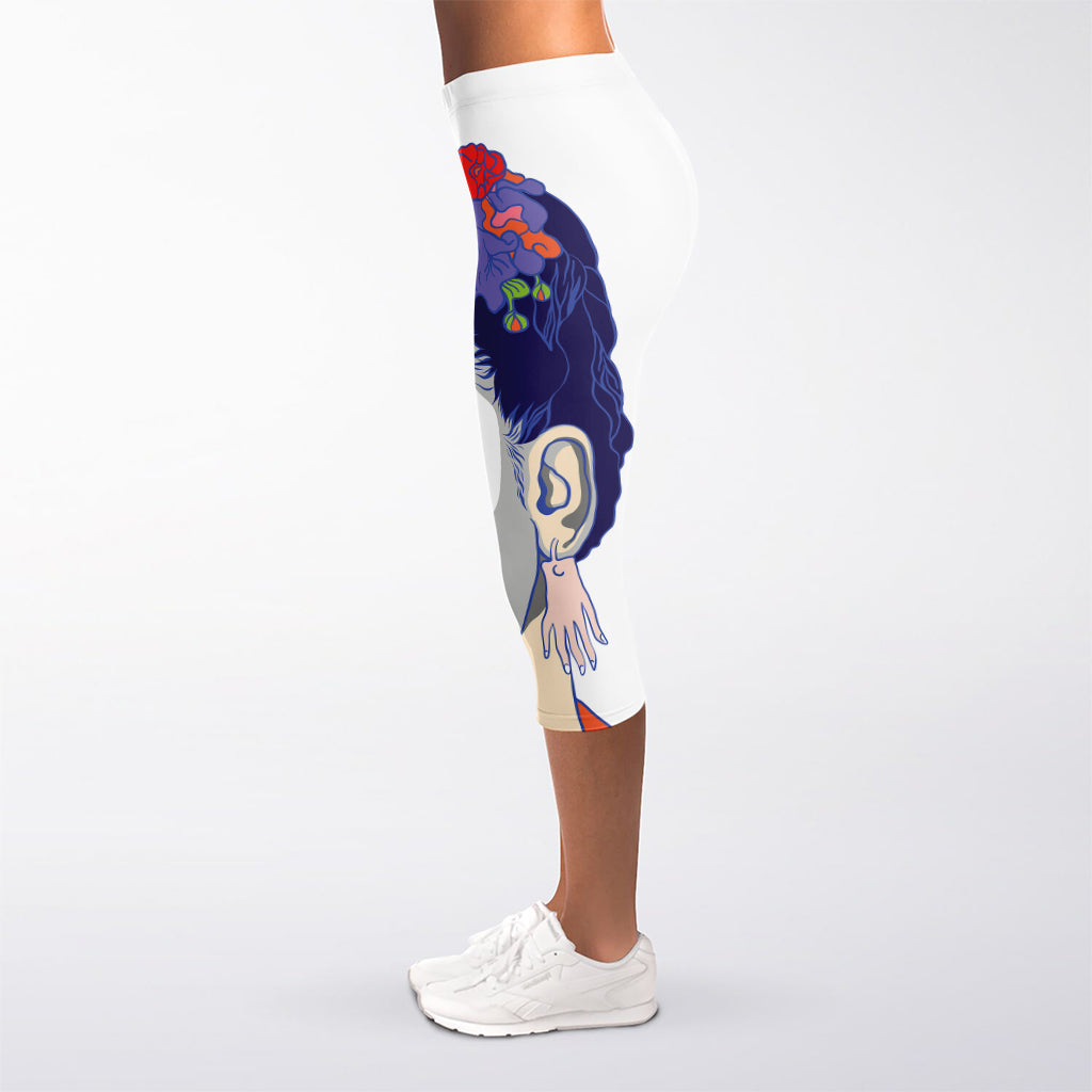 Magdalena Carmen Frida Kahlo Print Women's Capri Leggings