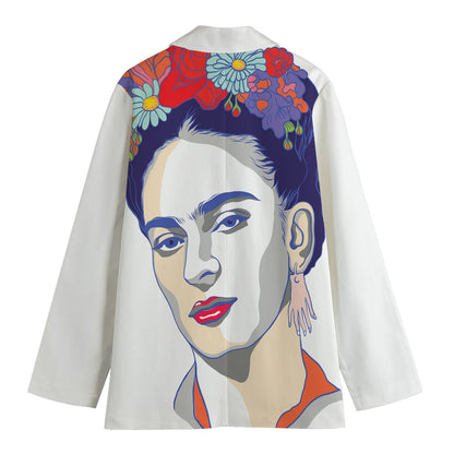 Magdalena Carmen Frida Kahlo Print Women's Cotton Blazer