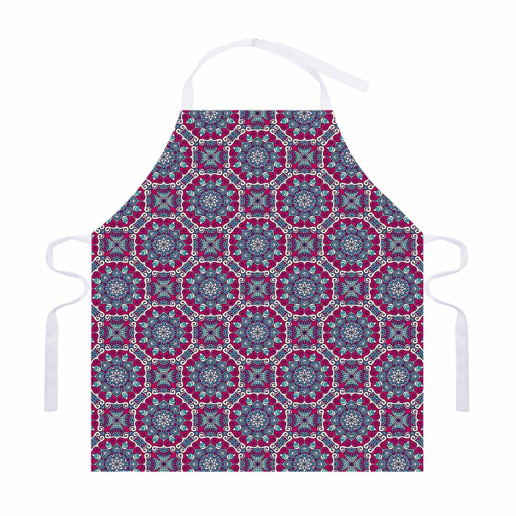 Magenta Mandala Bohemian Pattern Print Adjustable Apron