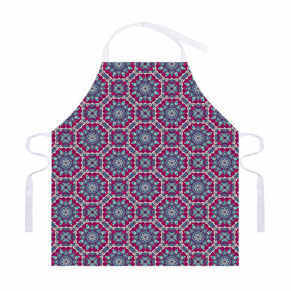 Magenta Mandala Bohemian Pattern Print Adjustable Apron