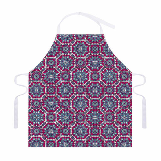 Magenta Mandala Bohemian Pattern Print Adjustable Apron