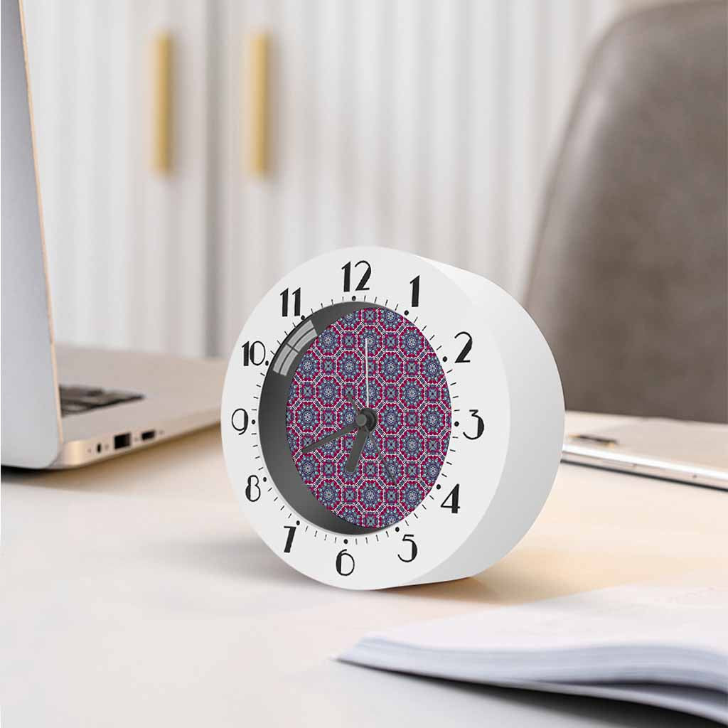 Magenta Mandala Bohemian Pattern Print Alarm Clock