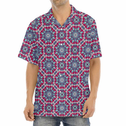 Magenta Mandala Bohemian Pattern Print Aloha Shirt