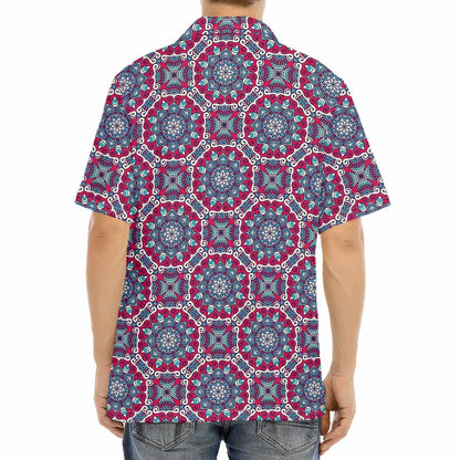 Magenta Mandala Bohemian Pattern Print Aloha Shirt