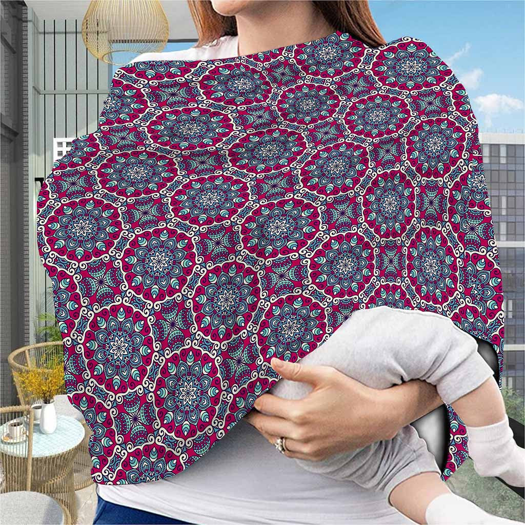 Magenta Mandala Bohemian Pattern Print Baby Seat Cover