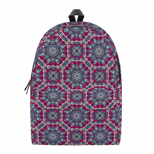 Magenta Mandala Bohemian Pattern Print Backpack