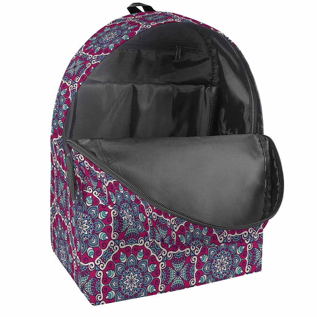 Magenta Mandala Bohemian Pattern Print Backpack