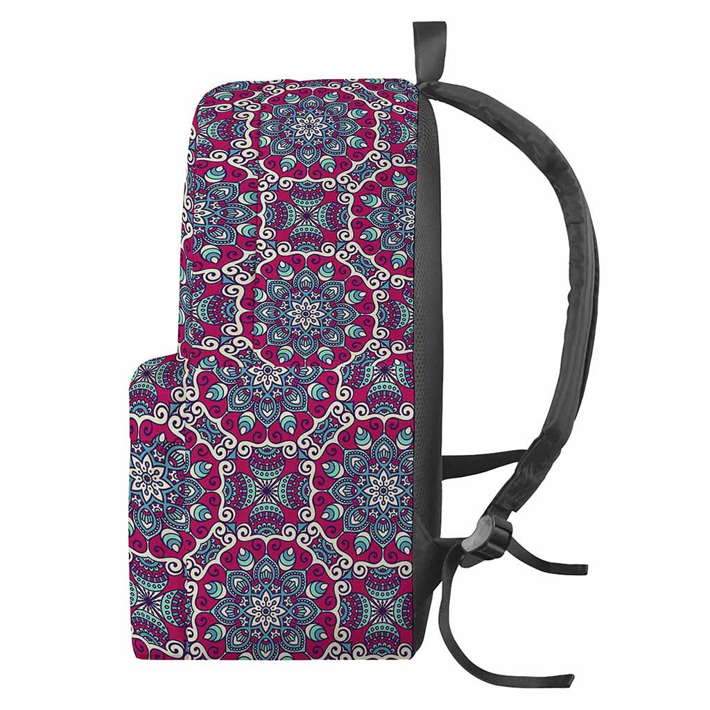 Magenta Mandala Bohemian Pattern Print Backpack
