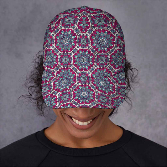 Magenta Mandala Bohemian Pattern Print Baseball Cap