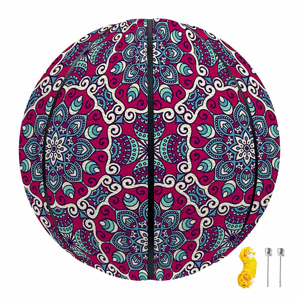 Magenta Mandala Bohemian Pattern Print Basketball