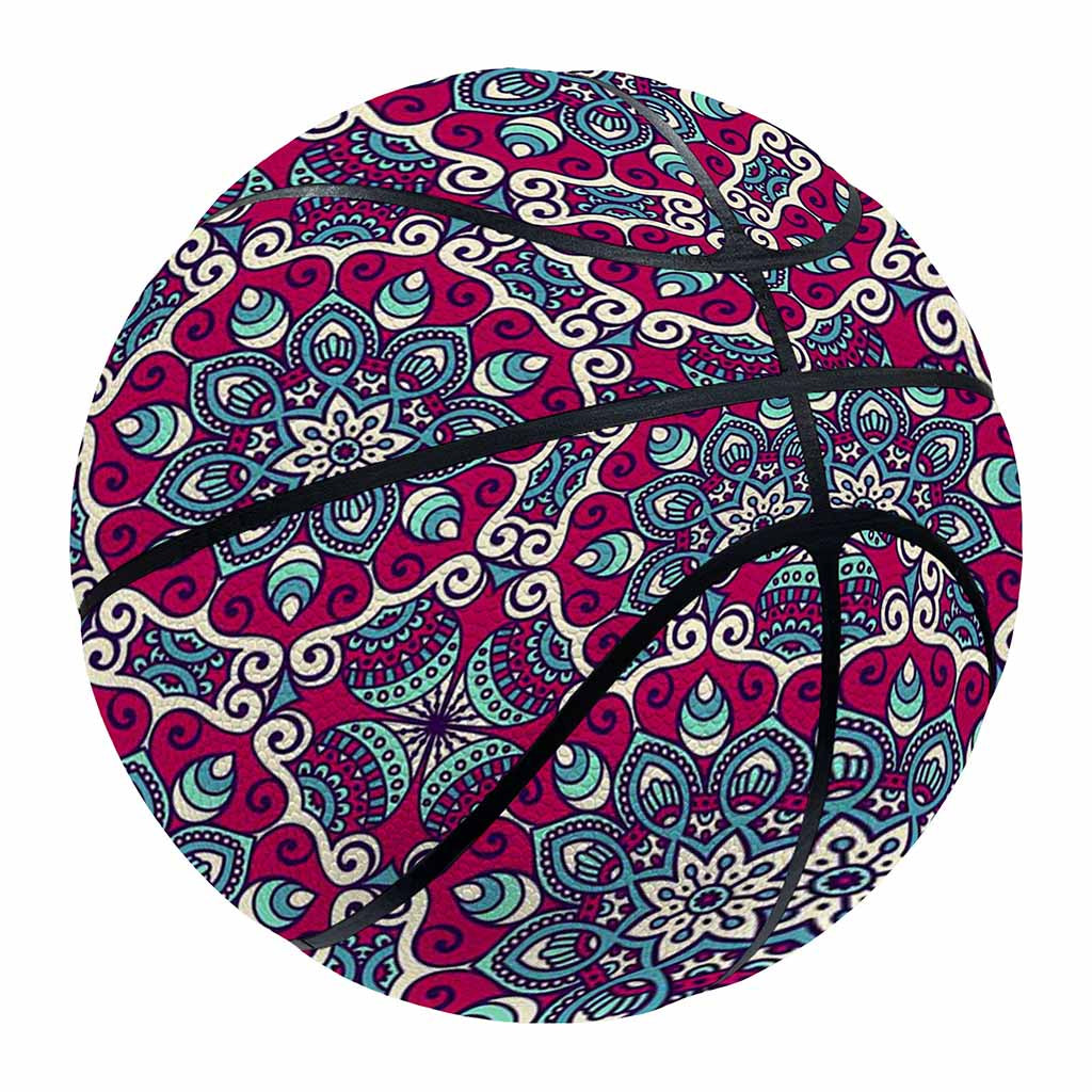Magenta Mandala Bohemian Pattern Print Basketball