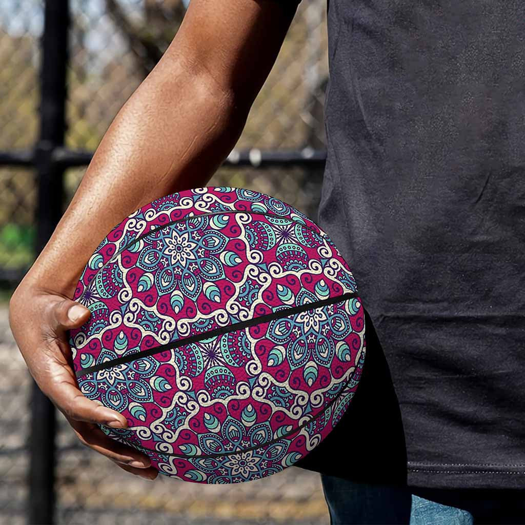 Magenta Mandala Bohemian Pattern Print Basketball