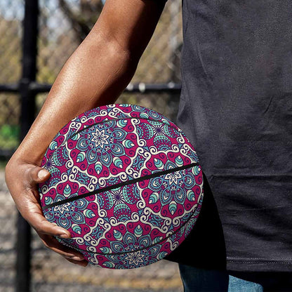 Magenta Mandala Bohemian Pattern Print Basketball