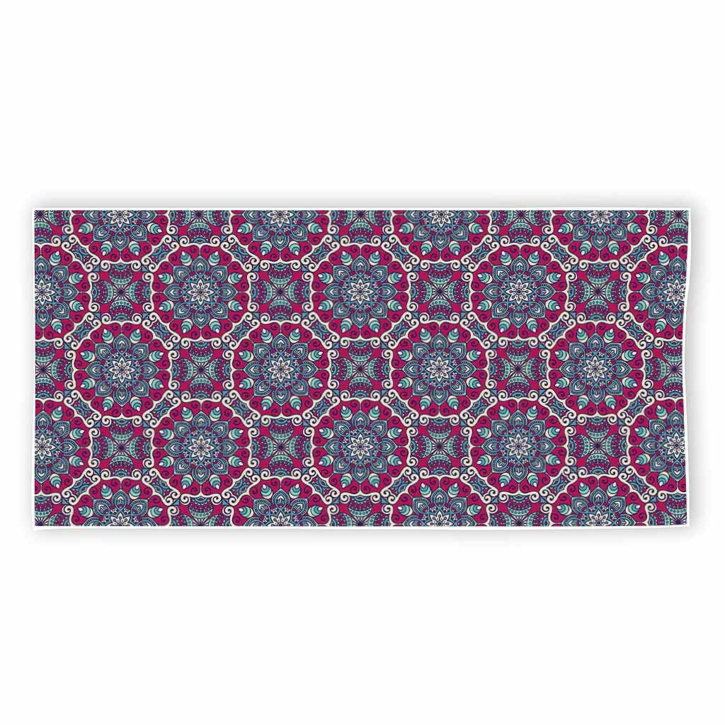 Magenta Mandala Bohemian Pattern Print Beach Towel