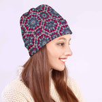 Magenta Mandala Bohemian Pattern Print Beanie