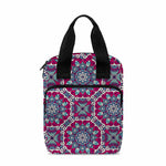 Magenta Mandala Bohemian Pattern Print Bible Tote Bag