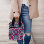Magenta Mandala Bohemian Pattern Print Bible Tote Bag