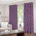 Magenta Mandala Bohemian Pattern Print Dimout Grommet Curtains