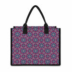 Magenta Mandala Bohemian Pattern Print Canvas Tote Bag