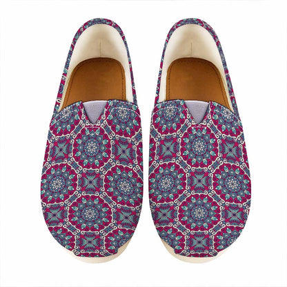Magenta Mandala Bohemian Pattern Print Casual Shoes