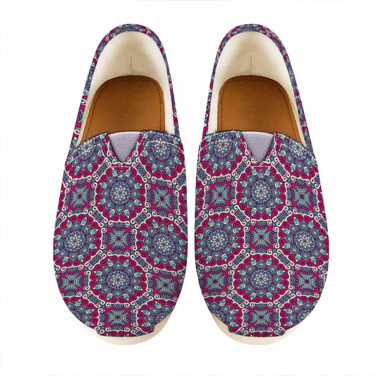Magenta Mandala Bohemian Pattern Print Casual Shoes