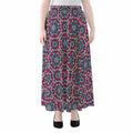 Magenta Mandala Bohemian Pattern Print Chiffon Maxi Skirt
