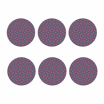 Magenta Mandala Bohemian Pattern Print Coaster Set