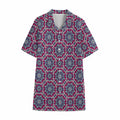 Magenta Mandala Bohemian Pattern Print Cotton Hawaiian Shirt