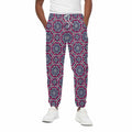 Magenta Mandala Bohemian Pattern Print Cotton Sweatpants