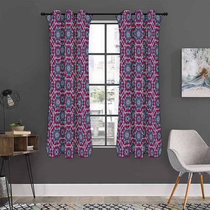 Magenta Mandala Bohemian Pattern Print Curtain
