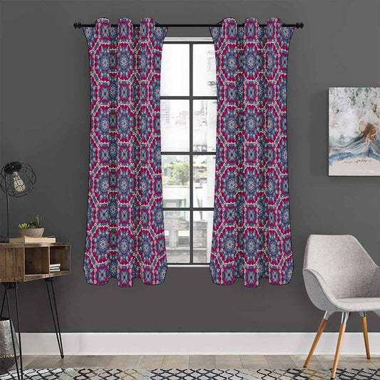 Magenta Mandala Bohemian Pattern Print Curtain