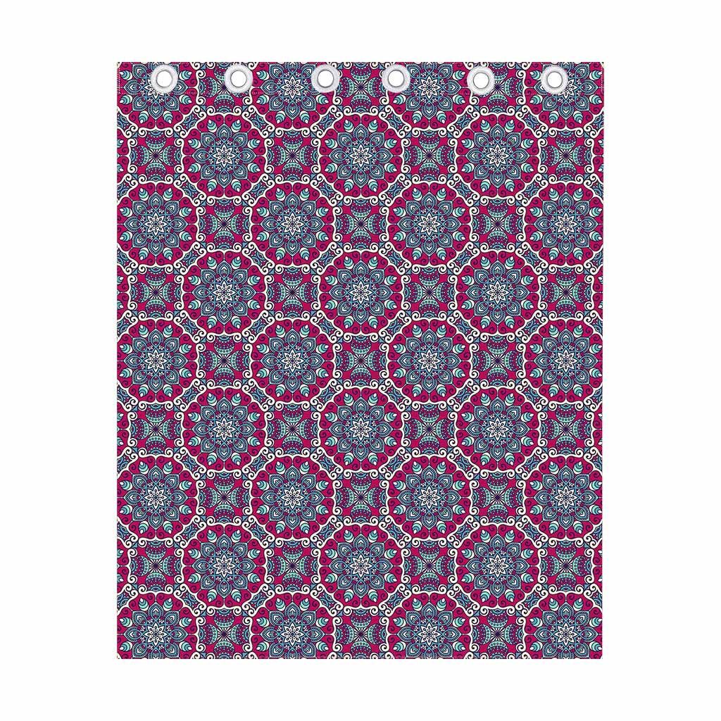 Magenta Mandala Bohemian Pattern Print Curtain