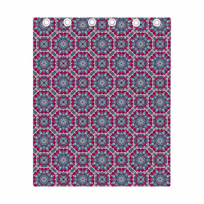 Magenta Mandala Bohemian Pattern Print Curtain