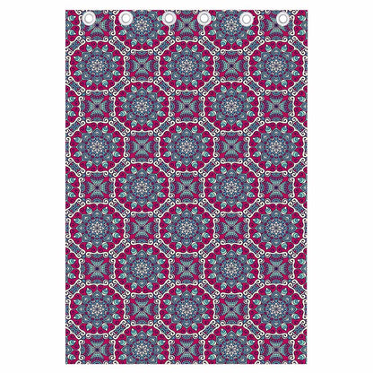 Magenta Mandala Bohemian Pattern Print Curtain