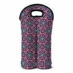 Magenta Mandala Bohemian Pattern Print Double Neoprene Wine Tote