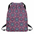 Magenta Mandala Bohemian Pattern Print Drawstring Backpack