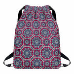 Magenta Mandala Bohemian Pattern Print Drawstring Backpack