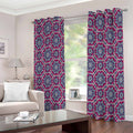 Magenta Mandala Bohemian Pattern Print Extra Wide Grommet Curtains