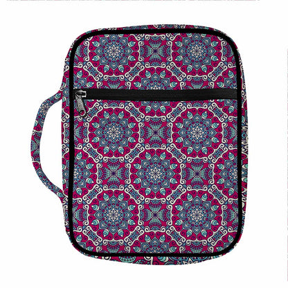 Magenta Mandala Bohemian Pattern Print Front Pocket Bible Bag