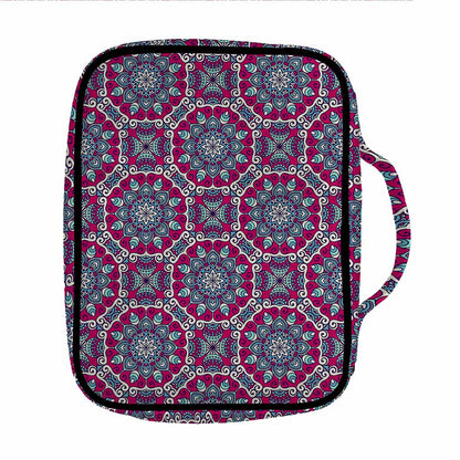 Magenta Mandala Bohemian Pattern Print Front Pocket Bible Bag