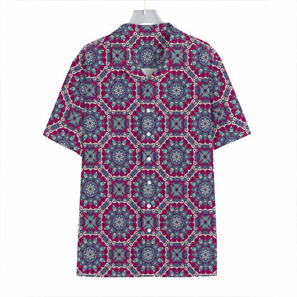 Magenta Mandala Bohemian Pattern Print Hawaiian Shirt