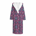 Magenta Mandala Bohemian Pattern Print Hooded Bathrobe