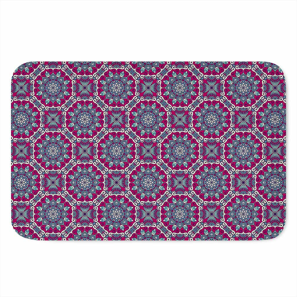 Magenta Mandala Bohemian Pattern Print Indoor Door Mat