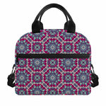 Magenta Mandala Bohemian Pattern Print Insulated Lunch Bag